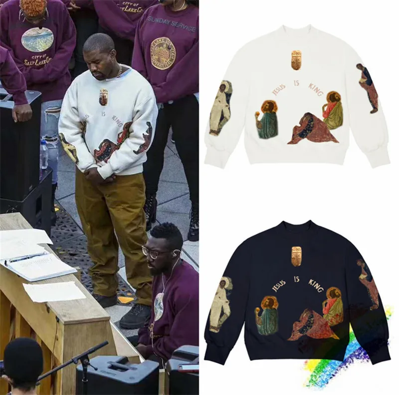 

Kanye West Jesus Is King Limited Edition Pullover Men Women Digital injection printing Sweatshirts Jesus Is King Hoodie Hooded
