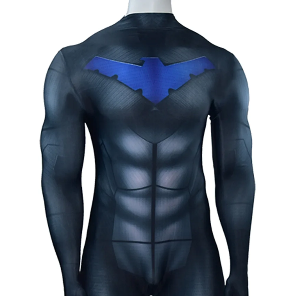 Nightwing, Дик Грейсон, маскарадный костюм супергероя Бэтмена, Облегающий комбинезон для взрослых и детей, маскарадная одежда для сцены