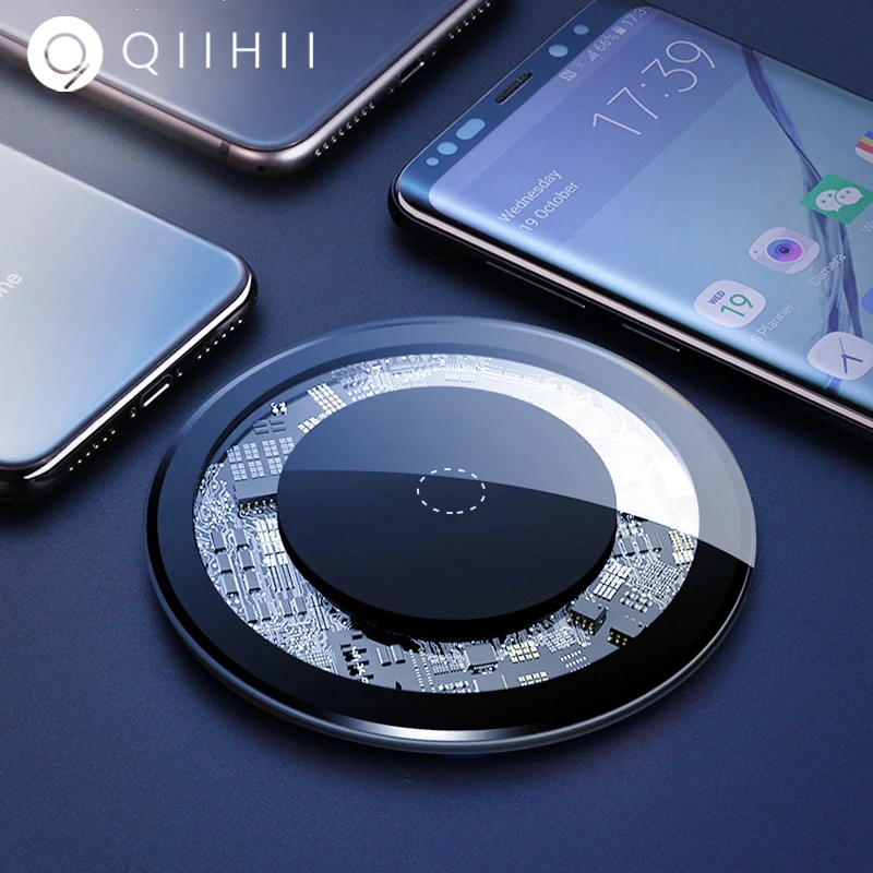 

QIIHII 5W Qi Wireless Charger For iphone X XR XS Max Wireless Phone Charger For Samsung S10 S9 Wireless Fast Charger For Xiaomi