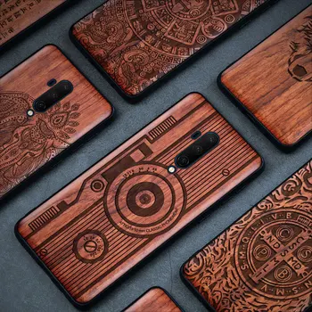 

Wood Oneplus 7 Pro Case For Oneplus 7T Case Luxury Real Wooden Oneplus 6T Cover Silicone Coque For Oneplus 5T 6 6T 7 7T Pro Case