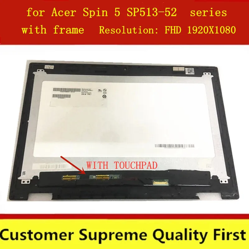 ЖК-дисплей LM133LF1L02 сенсорный стеклянный дигитайзер в сборе для Acer Spin 5 SP513-52 SP513-52N