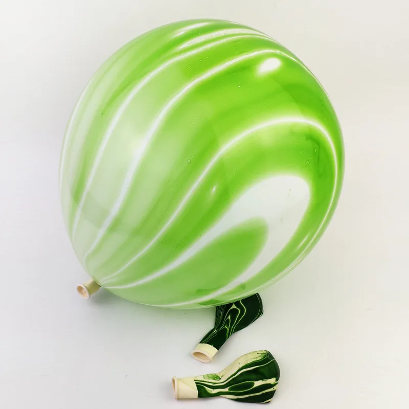 green 10PCS12Inch Агат мрамор воздушные шарики с нарисованными облаками латекс детский воздушный шар вечерние игрушки тема Декор поставки День рождения украшения свадьбы Babyshower - Цвет: green