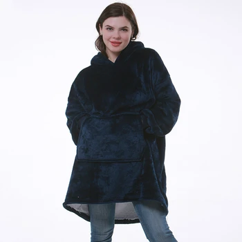 

Plaid Blanket With Sleeves Hoodie Sweatershirt Women Oversized Blanket Fleece Giant TV Blanket Adult Pocket Robe Manta Polar