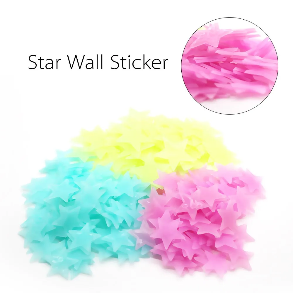 30PC 3D Star and Moon Energy Storage Fluorescent Glow In the dark Luminous on Wall Stickers for Kids Room living room Decal 107 | Дом и сад