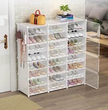 

Shoe cabinet storage multi-layer dust-proof simple home easy assembly door space-saving creative shoe shelf