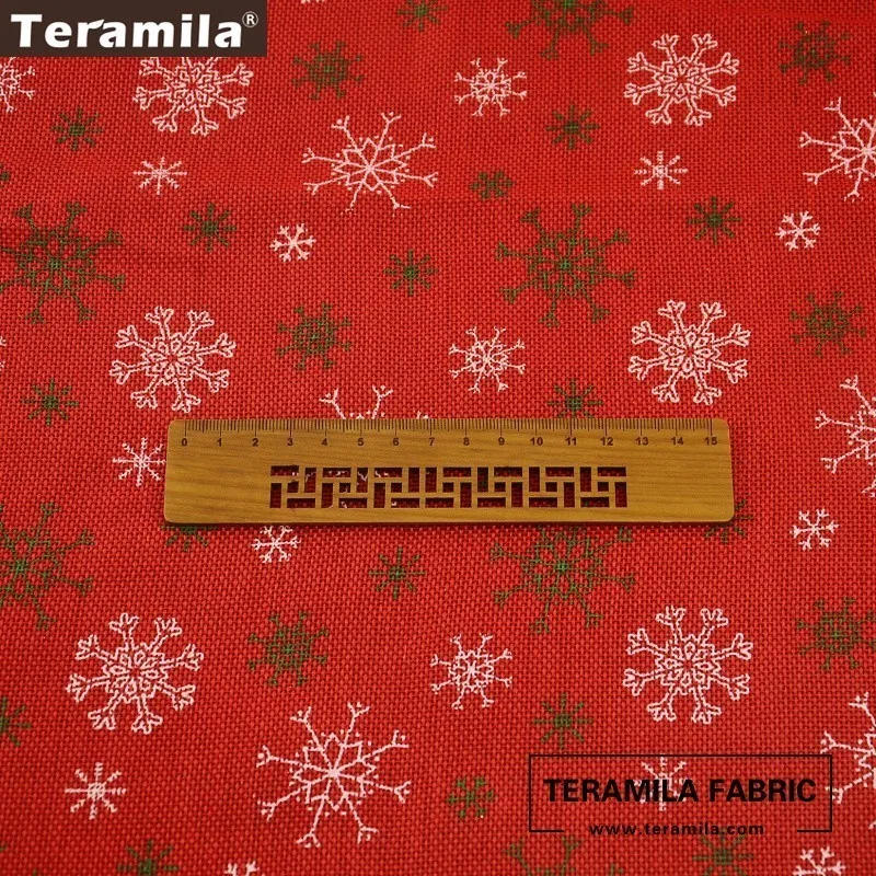 Teramila композитная ткань с принтом белая Снежинка серия ткань для Счастливого Рождества Кукла орнамент чулок Пэчворк 50 см x 150 см