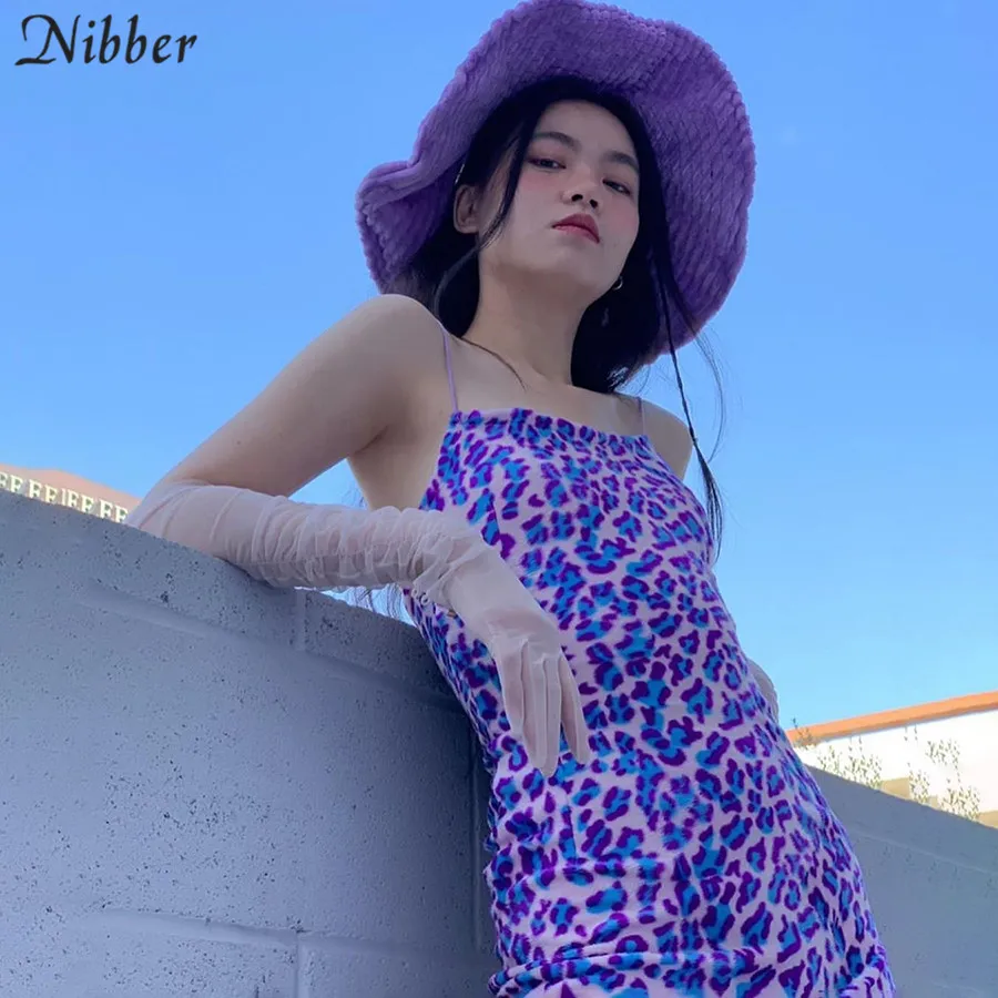 Nibber Harajuku базовое облегающее мини-платье womens2019осеннее популярное леопардовое узкое уличное повседневное вечернее короткое платье mujer