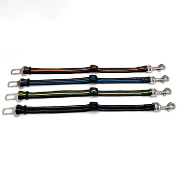 

Adjustable Double Nylon Dog Leash Dog Car Seat Belt Reflective Pet Dog Car Protect Safety Harness Seatbelt