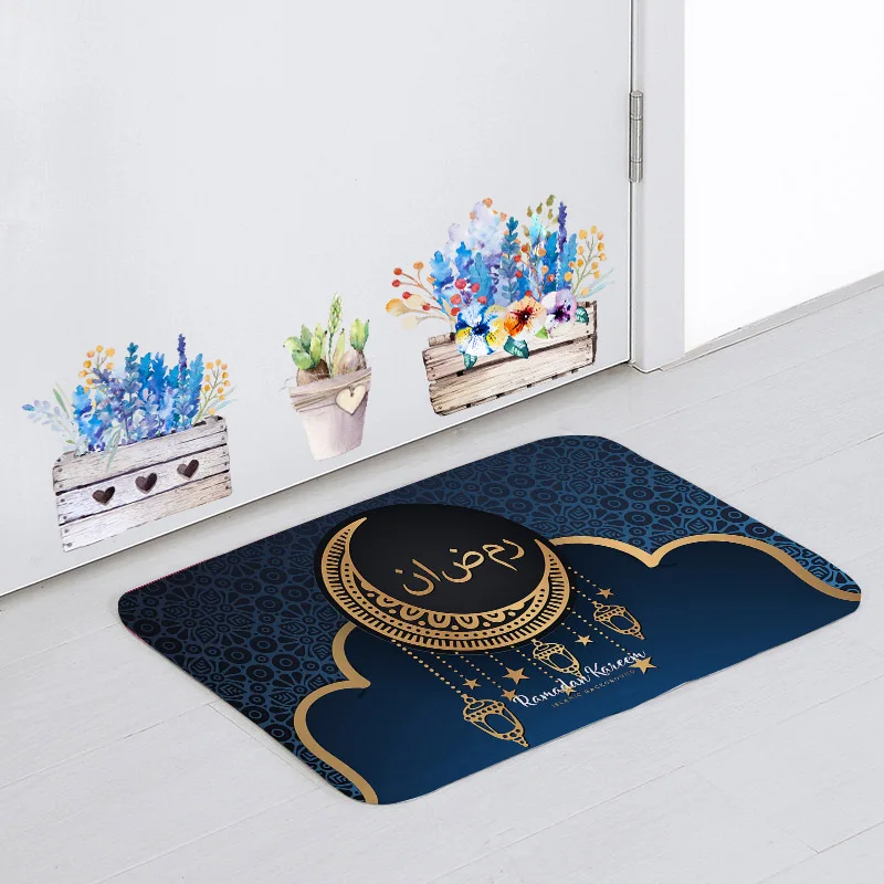 Рамадан последний 3D коврик для пола Ближний Восток ислам Eid Mubarak Луна декоративный фонарь фланелевые коврики губчатый коврик