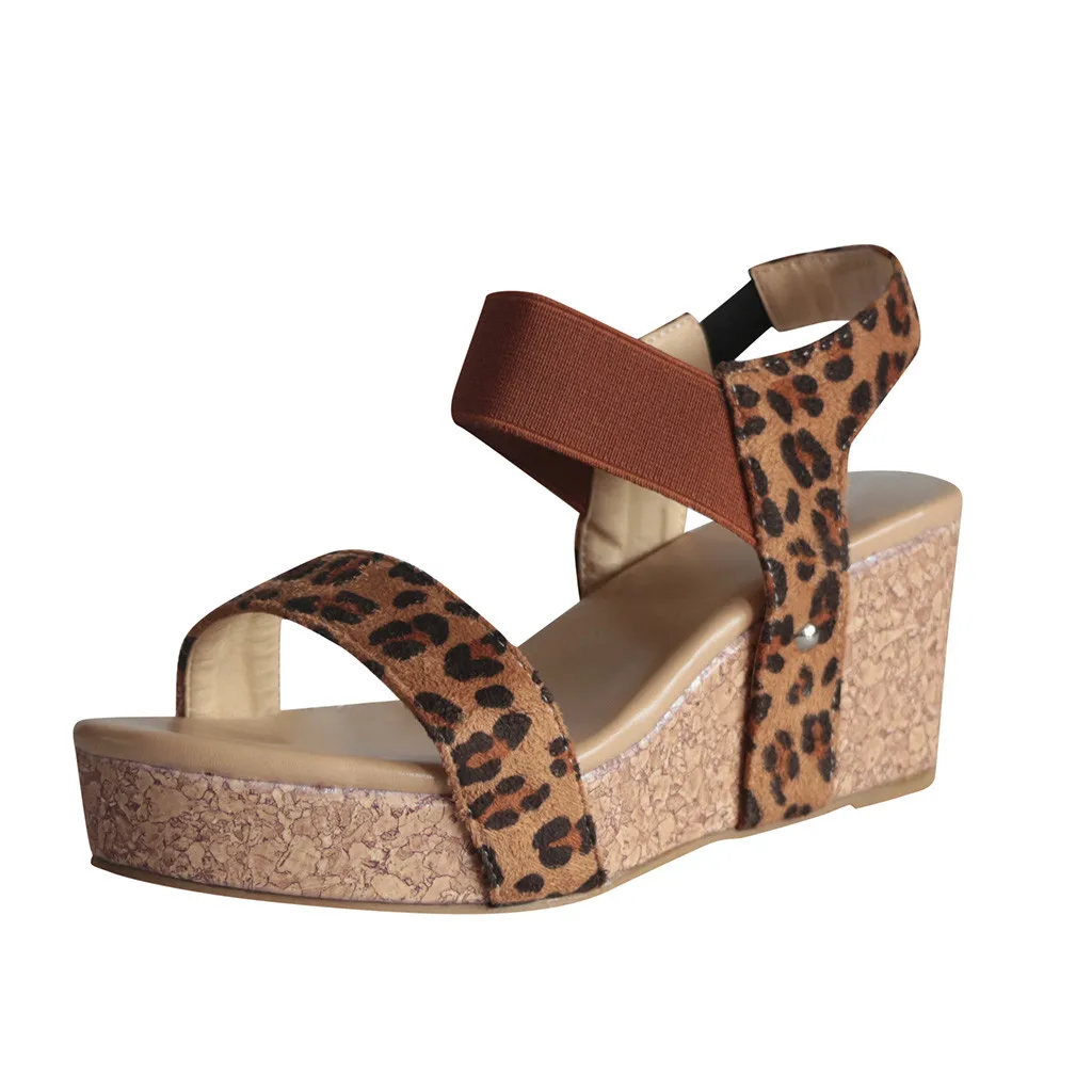 

Fashion Platform High Heel Shoes Womens Flat Open Toe Ankle Wedges Elastic Band Beach Shoes Roman Sandals Sandalias Mujer Nice