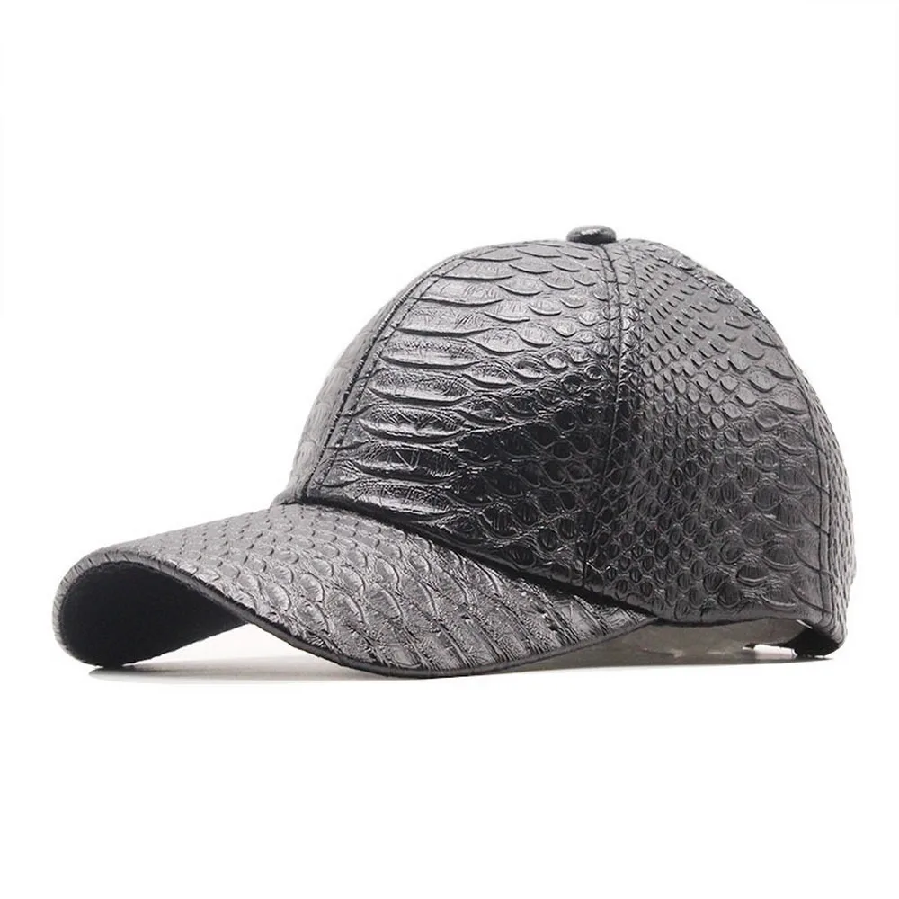 

Man Baseball Caps Imitation Crocodile Leather Texture Solid Color Cap Cool Hats for Male Outdoor Sports Street Fashion