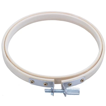 

Embroidery Circle Set Hoops Cross Hoop Ring Wooden Round Adjustable Bamboo Hoops for Art Craft Handy Sewing kit (12pc 4inch)