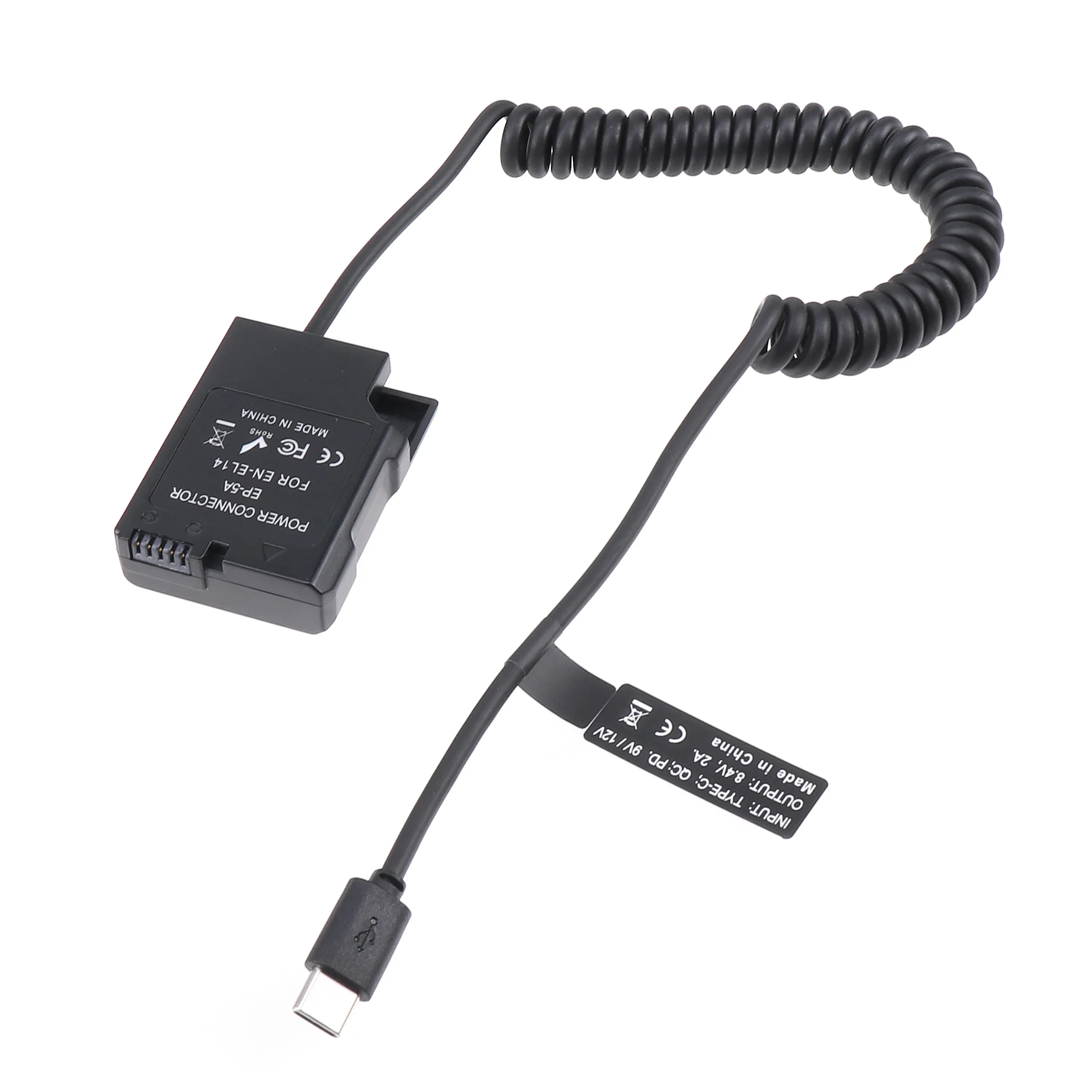 Fotga Decodificato En-El14 Fittizio Adattatore Batteria + Tipo C Cavo Per Nikon D3100 D3200 D3300 D3400 D3500 D5100 D5200 D5300 D5400 D5500