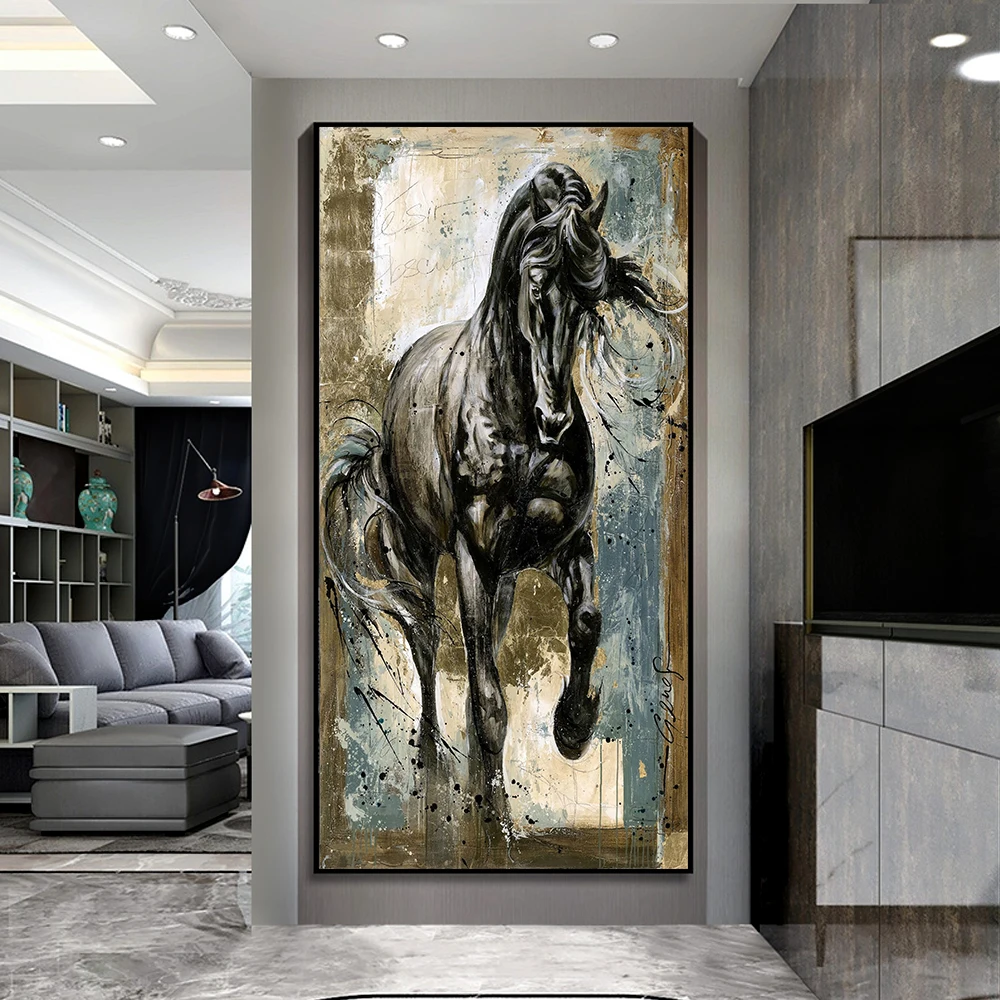 

Horse Canvas Interior Paintings Living Room Decoration Nordic Aesthetic Animal Wall Art Posters Home Decor Free Shipping