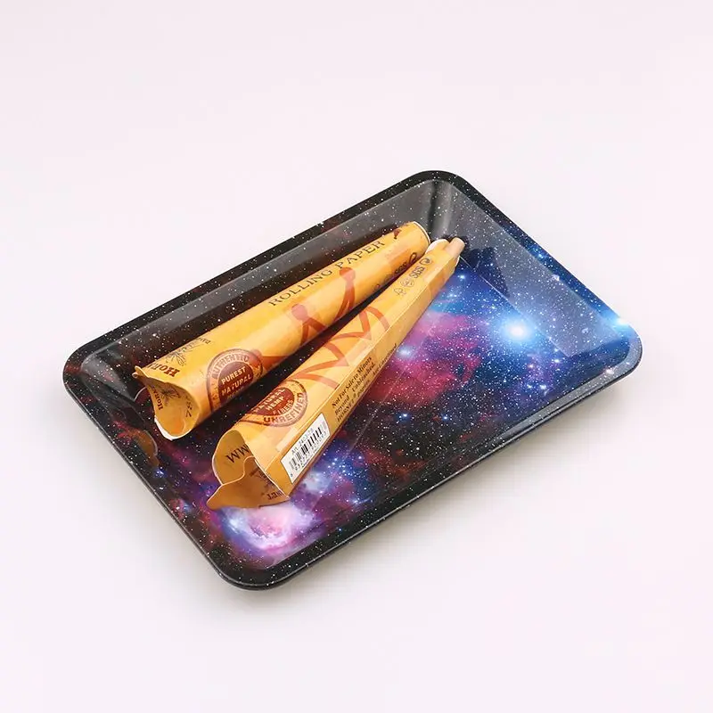 

New Creative Starry Sky Tobacco Rolling Tray Storage Plate Discs For Smoke Weed Herb Grinder Cigarette Container Tray