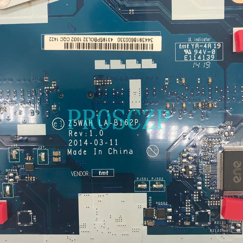 Для E1-572 материнская плата для ноутбука Z5WAH LA-B162P с SR1EA I7-4600U cpu хорошо работает