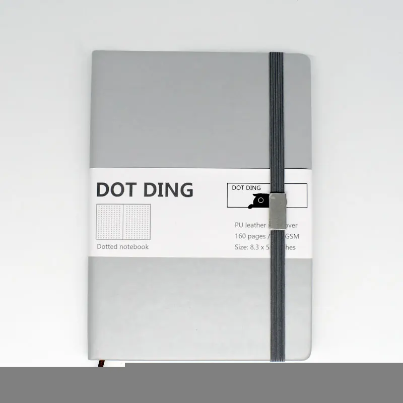 SILVER Новое поступление Bullet Journal точечная бумага А5, кожаный мягкий переплет, 80 листов, слоновая кость белая бумага 120 г/м2, блокнот ручной работы дневник - Цвет: SILVER