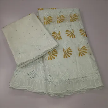 

Latest african swiss lace fabric 2019 swiss voile Lace in switzerland dubai fabric white 100%cotton dry cut lace fabric 5+2yards