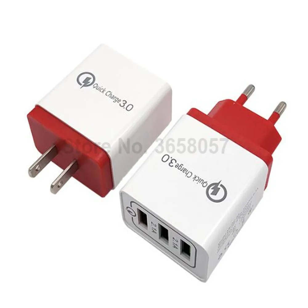 50 шт. Quick Charge 3,0 USB Зарядное устройство 5V 2.1A QC3.0 3 порты быстрой зарядки USB для путешествий настенное Зарядное устройство мобильного телефона Зарядное устройство