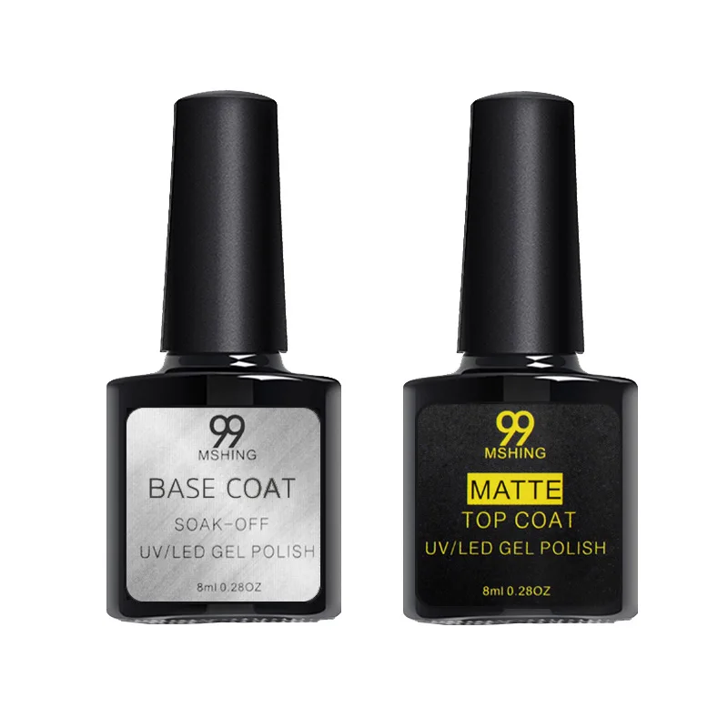 Base--Matte 8 мл УФ-гель для ногтей верхнее покрытие 2 шт. основа и верхнее покрытие Лаки гель для ногтей праймер длительное впитывание УФ гель для ногтей маникюр - Цвет: Base--Matte