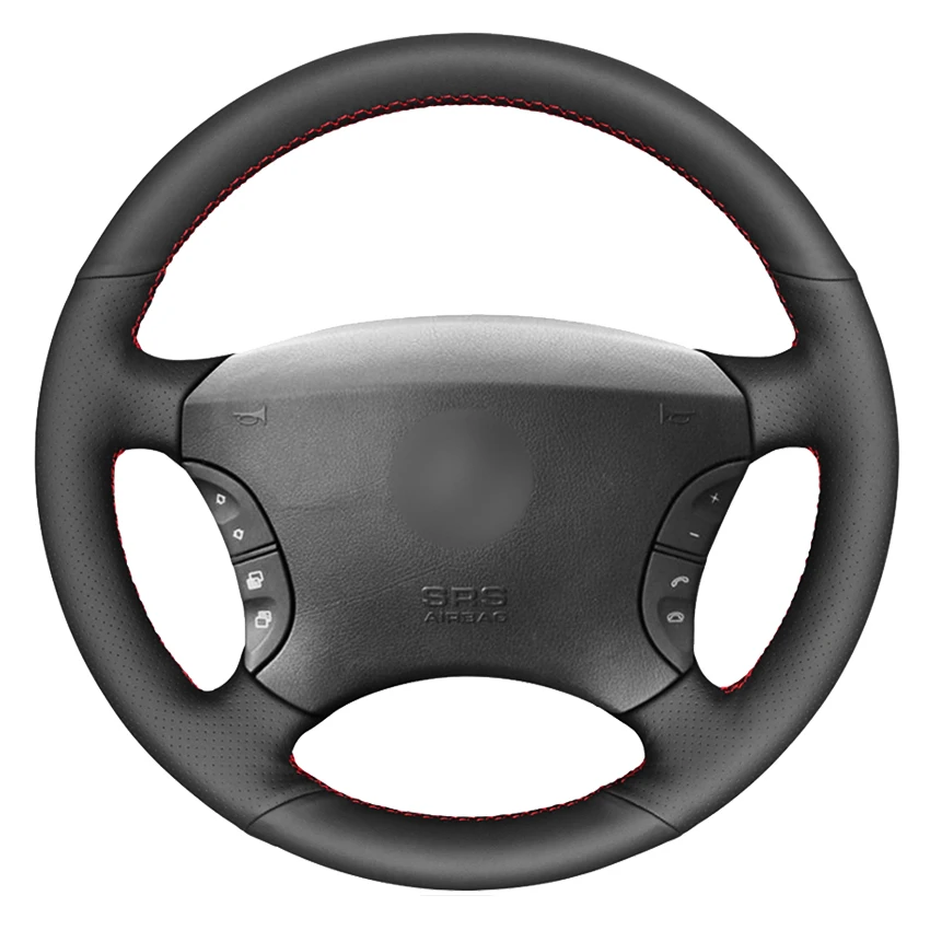Черная искусственная кожа Чехол рулевого колеса автомобиля для Mercedes-Benz S-Class W220 S500