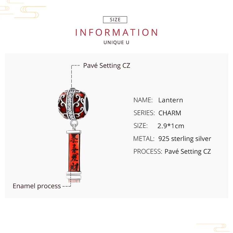 Новинка года, год, подвеска в виде фонаря из натуральной 925 пробы, Подходит для Pandora, браслет, шарм, сделай сам, ювелирное изделие, бисер, изготовление подарков