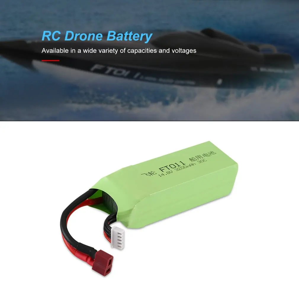 3200MAH 14,8 V 30C RC лодка T Plug Lipo-battery перезаряжаемая батарея для FT010 FT011 высокоскоростная лодка с дистанционным управлением