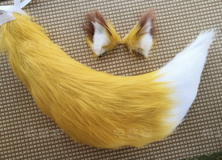 

New Anime Sewayaki Kitsune no Senko-San Fox Tail Ears Clips Fur Hairpin Ears Cosplay Prop