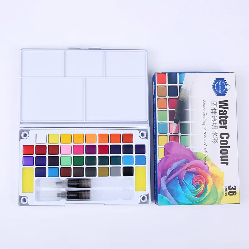 Студент живопись Твердые акварельные краски в наборе 12/18/24/36 цветов студент