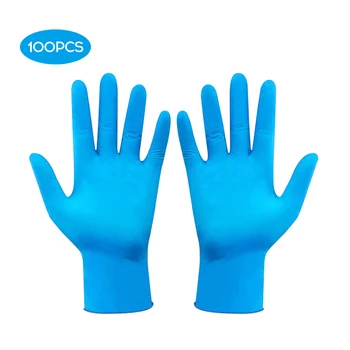 

50/100pcs Disposable Gloves Nitrile Safety Glove Experiment Use Waterproof Anti-Slip Wear-Resistant Blue Home Protection Glove