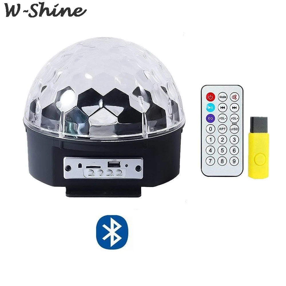 9 цветов светодиодный Bluetooth динамик диско шар светильник с MP3-плеером Выпускной лазерный вечерние светильник 18 Вт DJ сценический светильник лазерная проекционная лампа