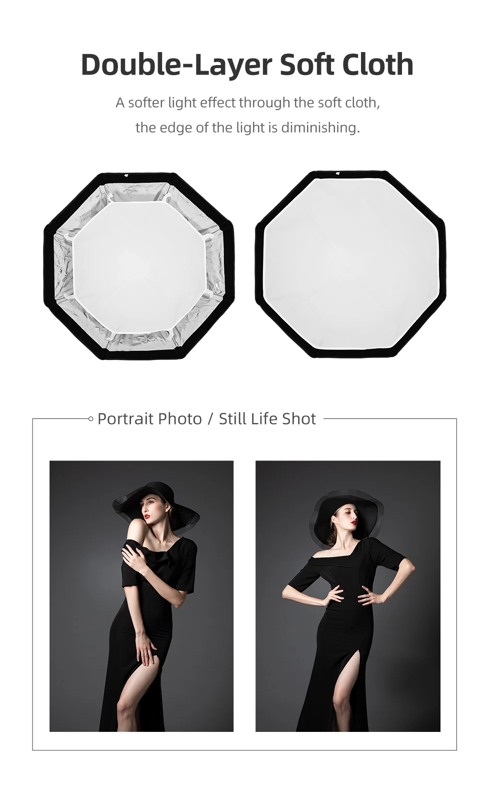 Description Picture 5 of itemTriopo KX65 65cm KX90 90cm Speedlite Octagon Umbrella Softbox with grid Outdoor Flash Soft Box for Godox V1 Speedlite Softbox