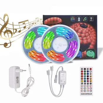 

5M/10M LED Strip Music strip lights Timer Control 5050 RGB Waterproof LED Strip Light+42Keys RF Remote Control+EU Plug DC12V