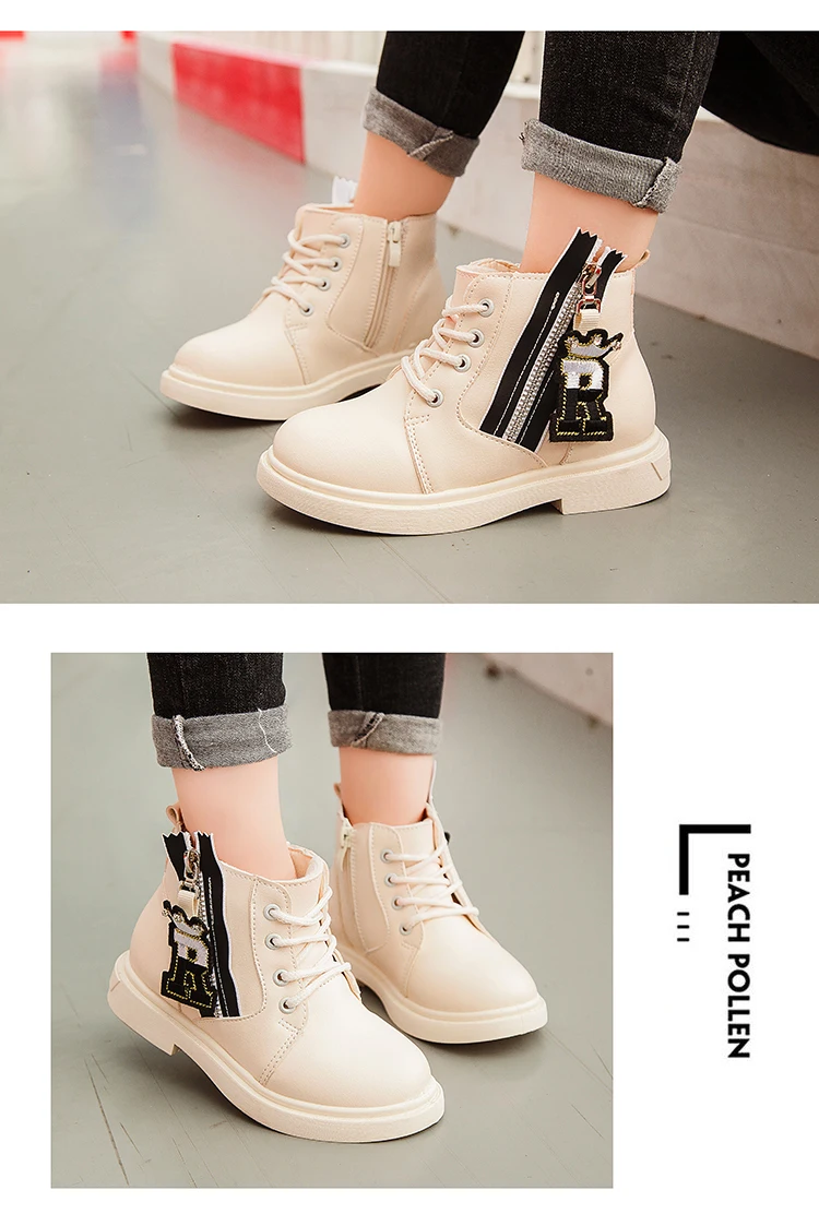 Sialia Winter Girls Boots For Kids Shoes Children Snow Boots Plush Inside Warm Zip Round Toe Ankle bota infantil menina
