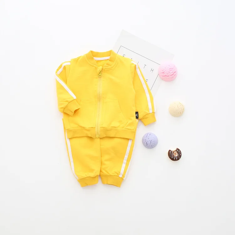 VIMIKID/комплекты одежды для малышей, Одноцветный спортивный костюм хлопковые топы с длинными рукавами+ длинные штаны Одежда для новорожденных Одежда для детей