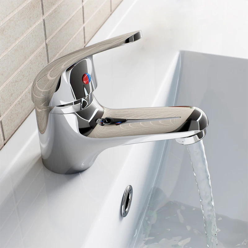 

Bathroom Basin Sink Faucet Mono Brass Water Tap Hot Cold Water Mixer Chrome Finished Single Handle Taps