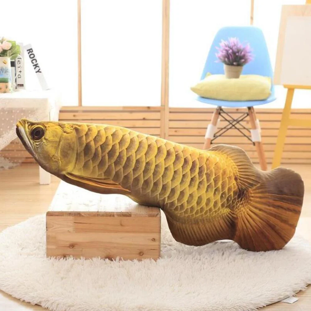 New Cute Creative Simulation Arowana Fish Doll Pillow Children Stuffed Plush Toy Birthday Christmas Gifts