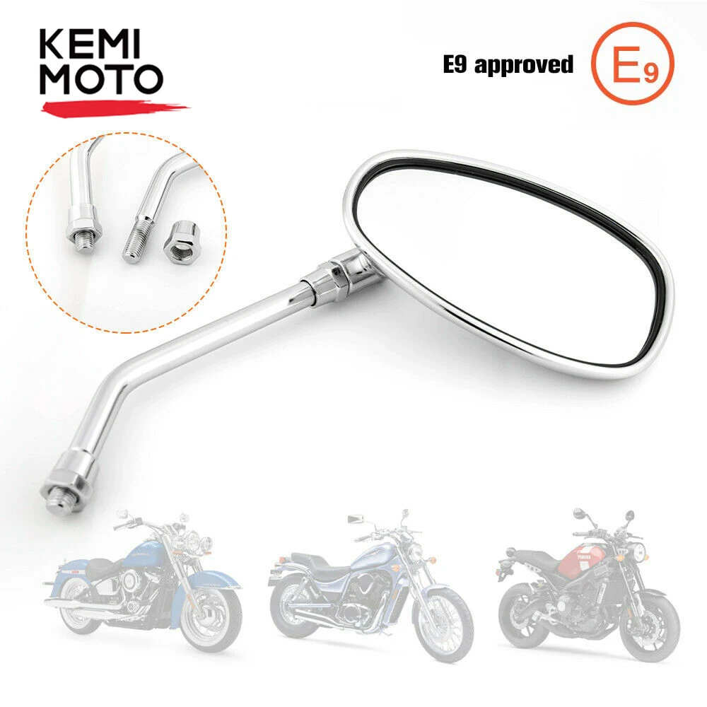 

Motorcycle Side Mirrors M8 M10 Rear View Side Mirrors for Road King Street Electra Glide Road Glide Dyna Softail Chrome