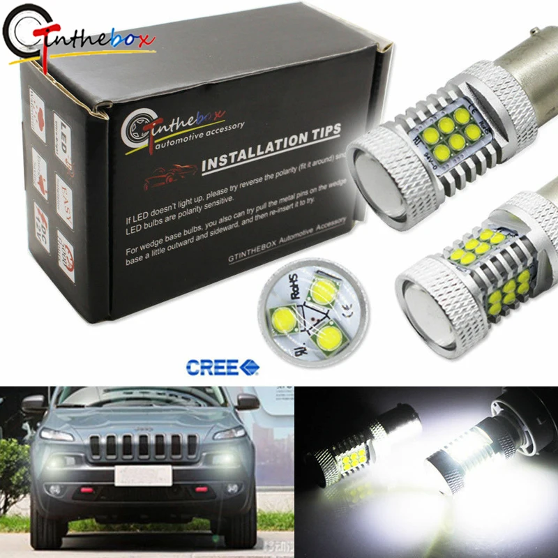 

GTinthebox High Power Super Bright White LED Daytime Running Light Replaces Stock Halogen DRL Bulbs For 2015-up Jeep Renegade