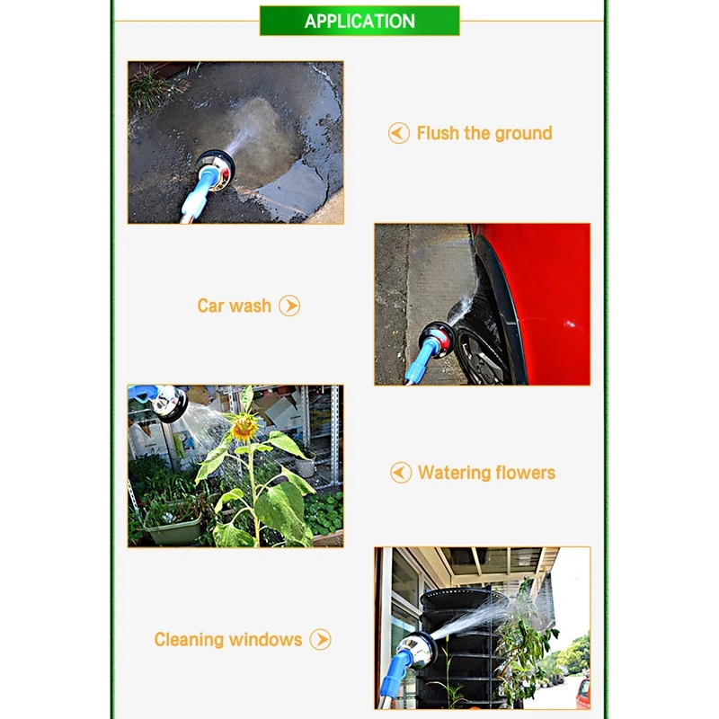 Nine-Function Long Rod Sprinkler Garden Irrigation Watering Car Wash Jet Cleaning Tool