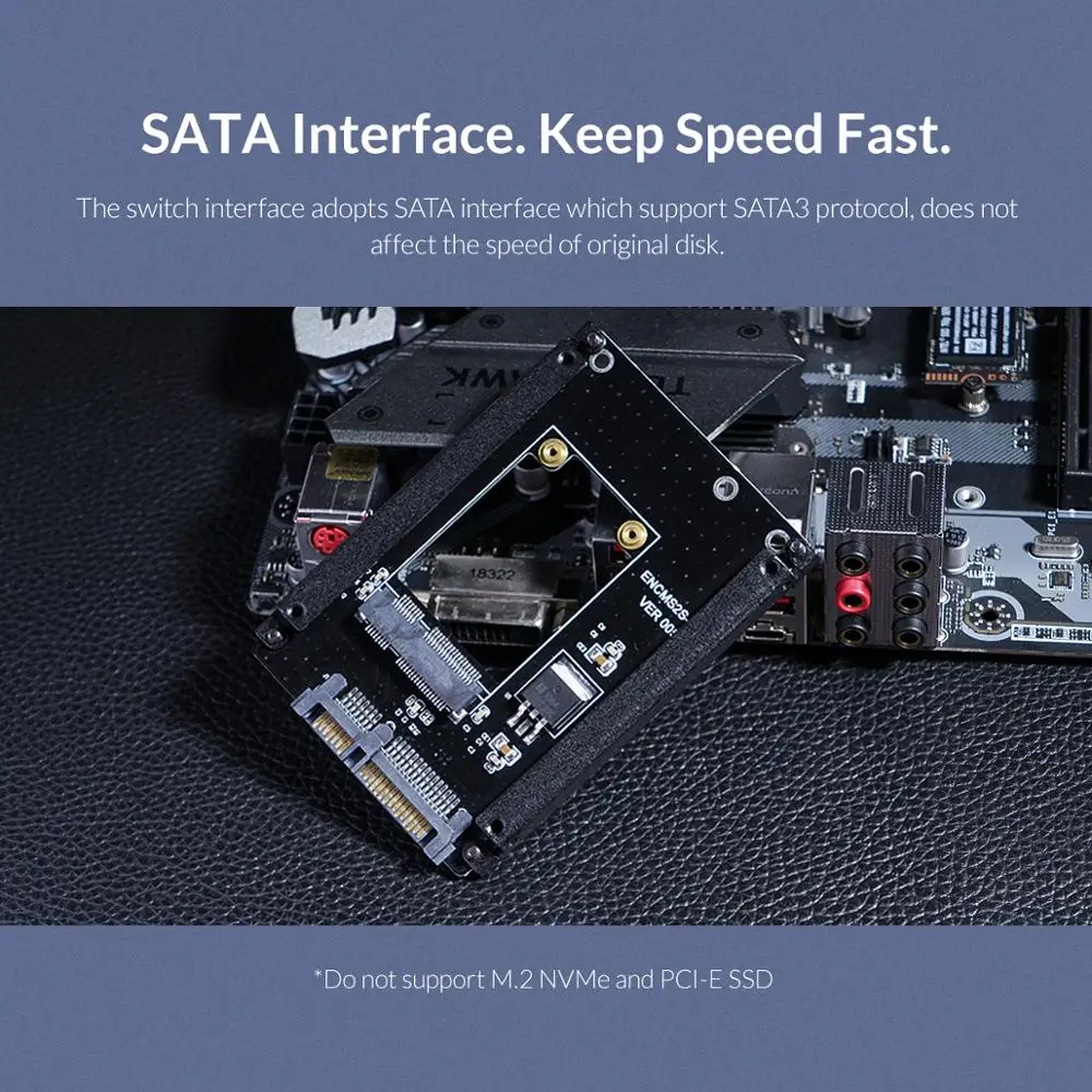 ORICO mSATA 2,5 дюйма SATA 22PIN адаптер Внешний жесткий диск SSD адаптер карты с двусторонняя печатная плата mSATA SATA3 SSD за 25X30 mSATA SSD