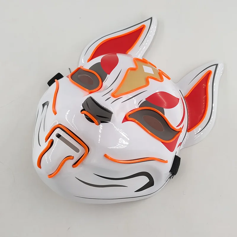 sexy anime cosplay Demon Slayer Glowing EL Wire Mask Kimetsu No Yaiba Characters Cosplay Costume Accessories Japanese Anime Fox Halloween LED Mask funny halloween costumes