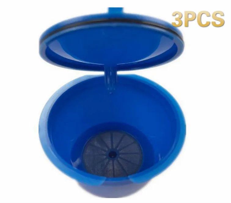 3Pcs Blue 3 шт использовать 150 раз кофе в капсулах, пластиковые капсулы многоразового использования, совместимы с Nescafe - Цвет: 3Pcs Blue