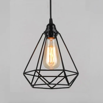 

Vintage Pendant Lamp E27 Chandelier Ceiling Lights (No Bulbs) Industrial Retro Style (Cage Shape)