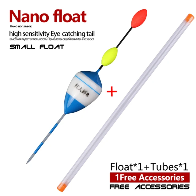 1PC Nano Fishing Float+1 Buoy Tube Vertical Float with Bead Tail