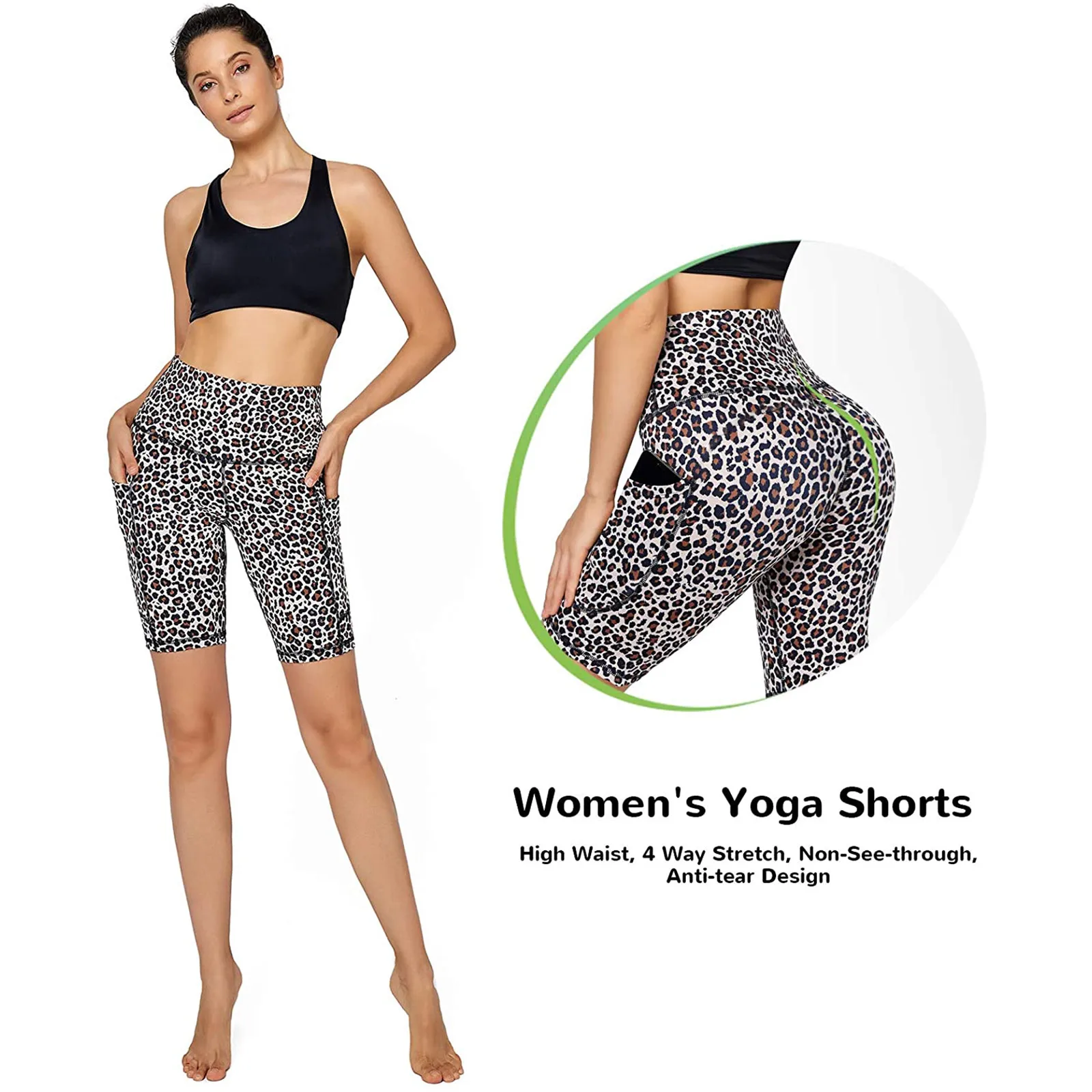 Fashion Women Cycling Shorts Biker Slim Sports Sexy Skinny Leopard Print Shorts Stretch Skinny High Waist Running Fitness Shorts trendy clothes