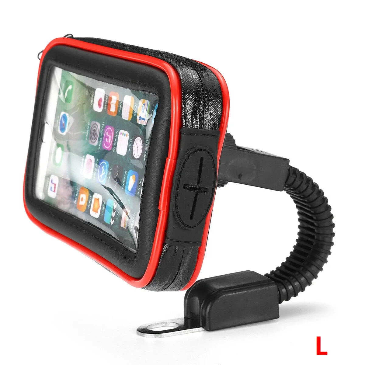 Red L Мотоциклетный держатель для телефона с подставкой, вращающийся на 360 градусов для Moto, поддержка мобильных телефонов для iphone XS X 8 Plus, S9, S8, S7, чехол, водонепроницаемая сумка - Цвет: Red L