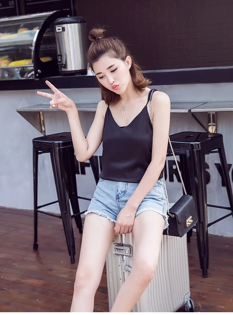 Chic2019 летний сплошной цвет сексуальный камзол V шеи одежда жилет куртка женщина