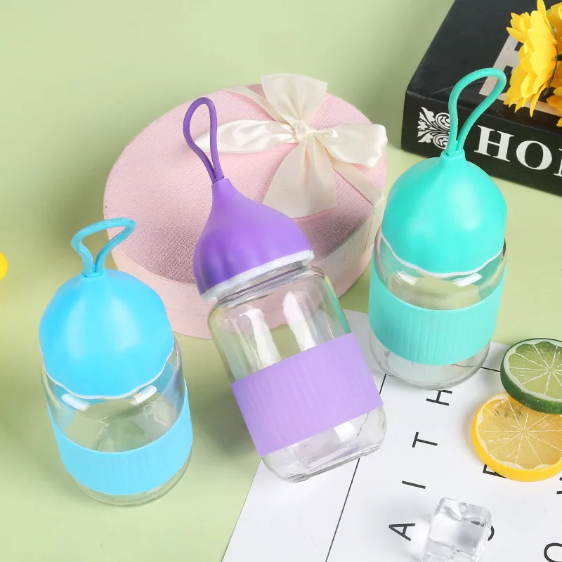 Стеклянная бутылка для воды с двойными стенками, кофейная кружка для путешествий, экологичный подарок для взрослых, бутылка для воды, детский контейнер для сока, посуда для напитков
