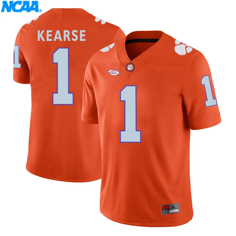 Новое поступление высокое качество Clemson Tigers Peake#19 Kearse#1 футболка колледжа Джерси S-XXXL